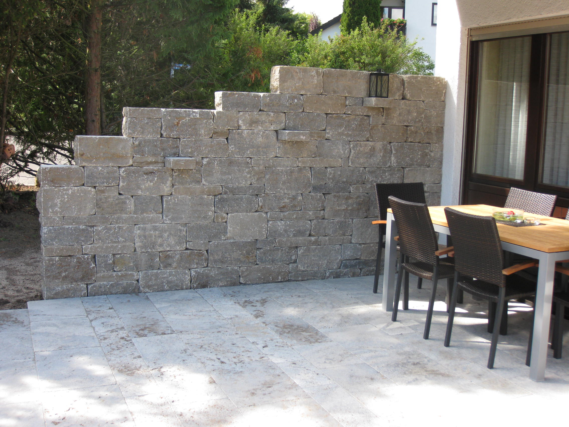 Muschelkalk - Systemmauerwerk - gespalten - 960kg