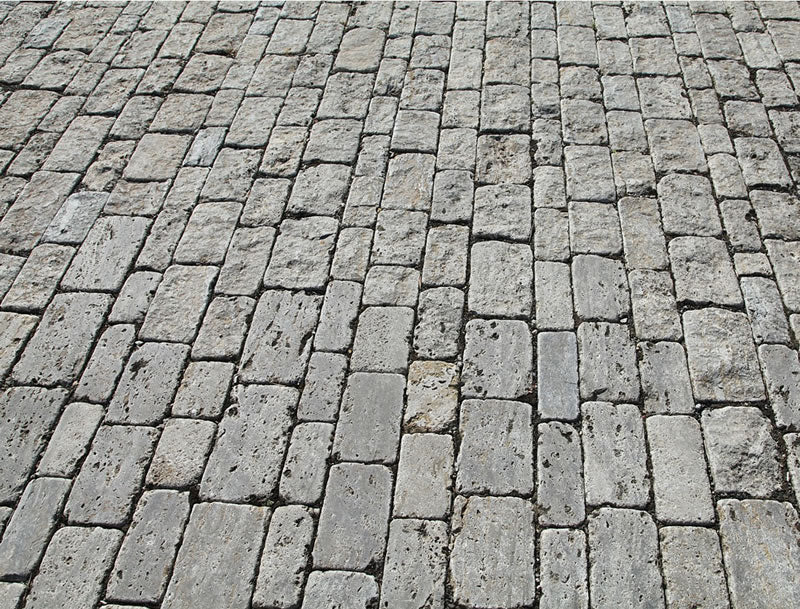 Pflastersteine - Reihenpflaster - gespalten - aus Muschelkalk, gemischtfarben - 960kg