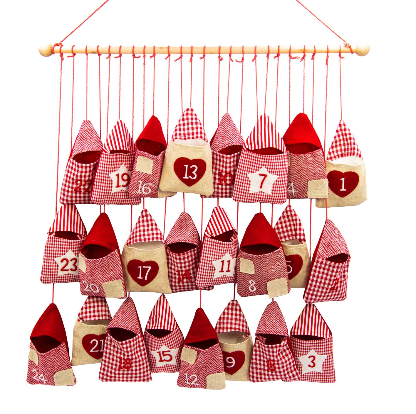 Roter Adventskalender zum Selbstbefüllen