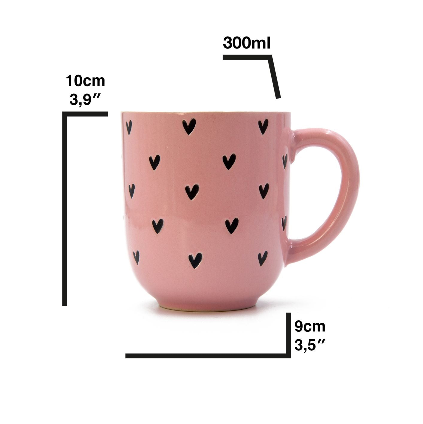 Tassen Set aus Porzellan mit Herzdekor