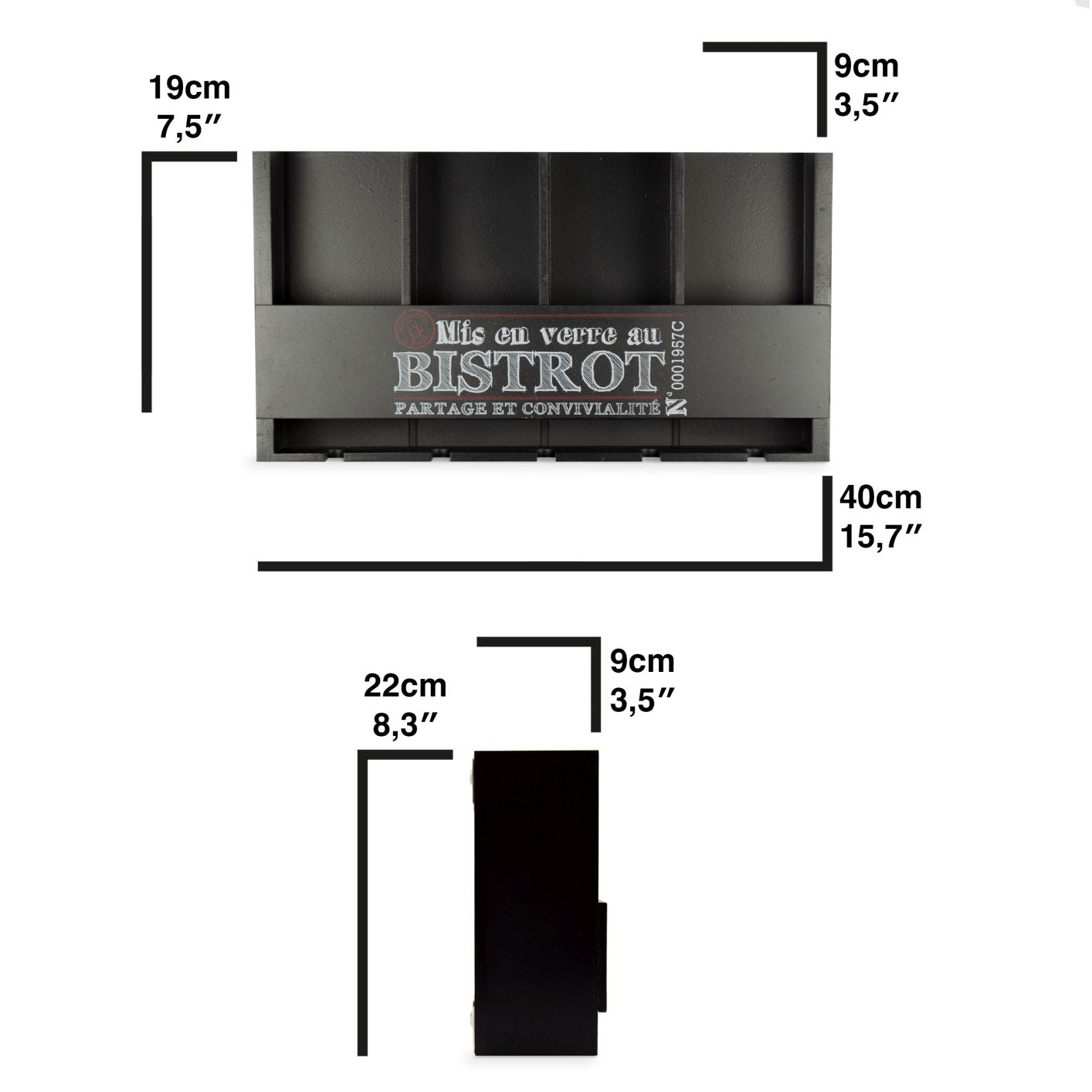 Weinregal Holz mit Glashalter - Weinregal Wand - Weinregal schmal Flaschenregal