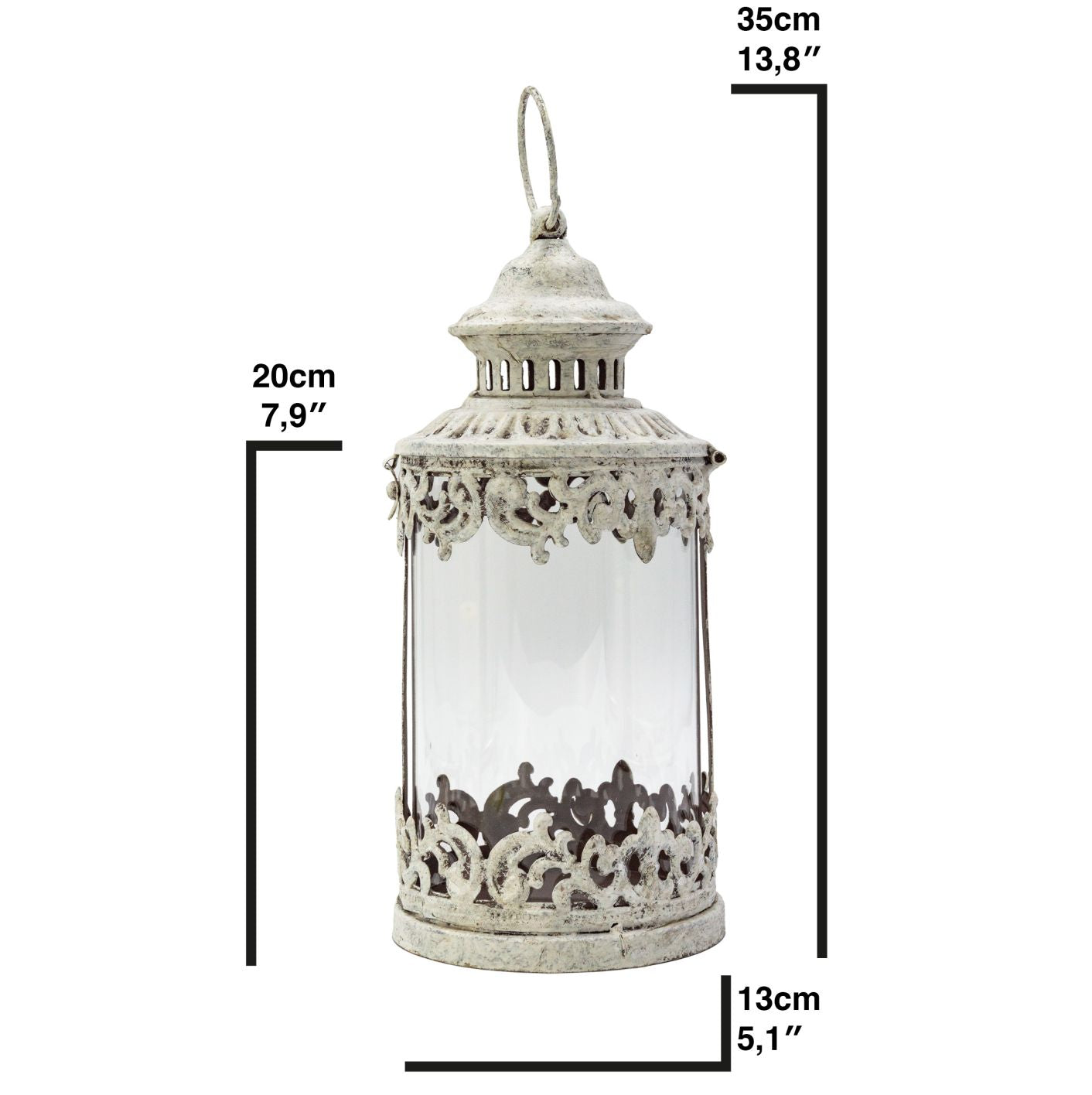 Gartenleuchte zum Stellen oder Hängen Windlicht Glas Laterne - Terrassendeko