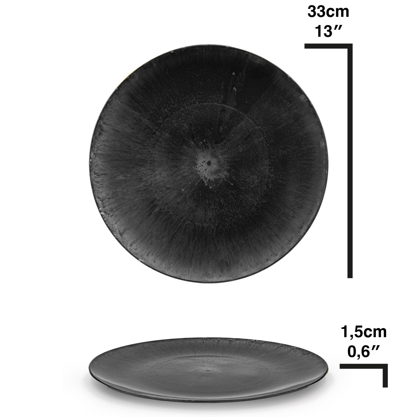 Teller rund D33cm Grau Polypropylen