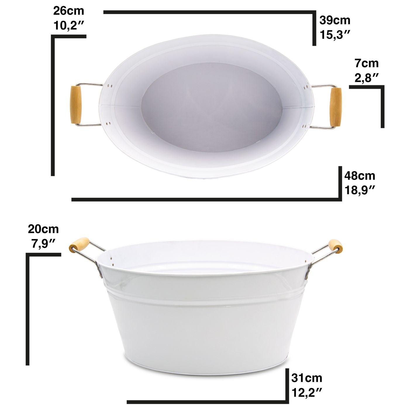 Verzinkte Wanne Schale zum Bepflanzen Garten Deko Draußen Miniteich Balkon Deko