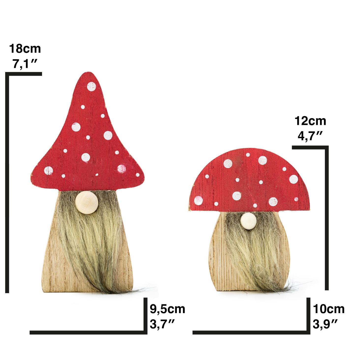 Pilzmännchen 2 Mod. 10x2xH12cm / 10x2xH18cm