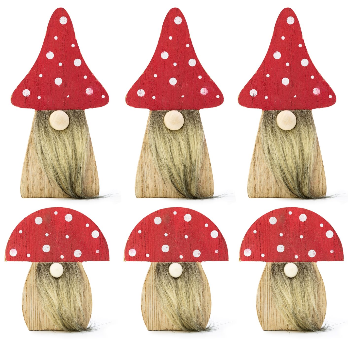 3er Set Pilzmännchen 2 Mod. 10x2xH12cm / 10x2xH18cm