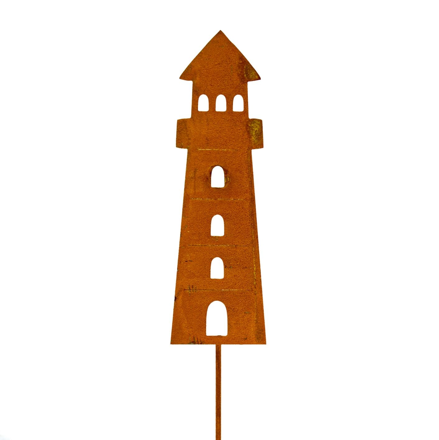 Kleiner Leuchtturm Edelrost Gartenstecker Rost Deko Figuren für den Garten