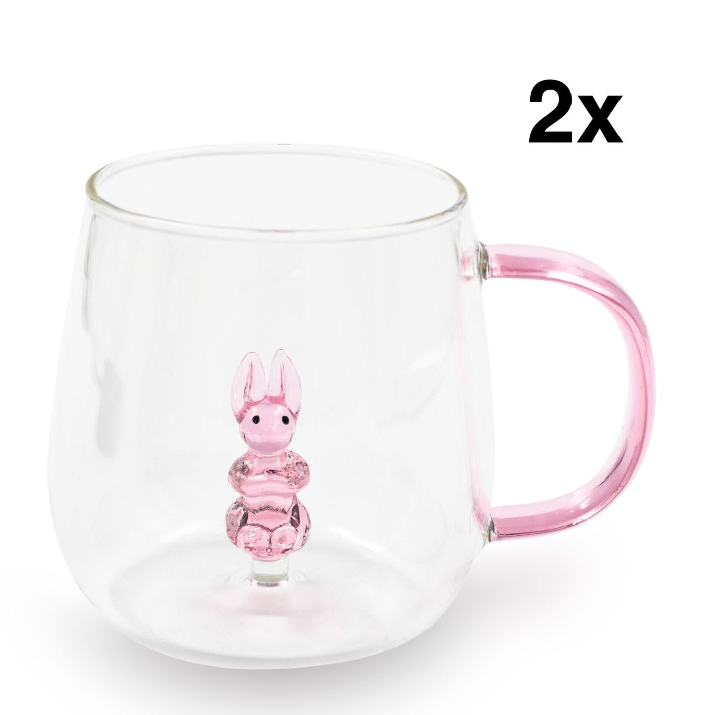 2er Set Glastasse, Hase
