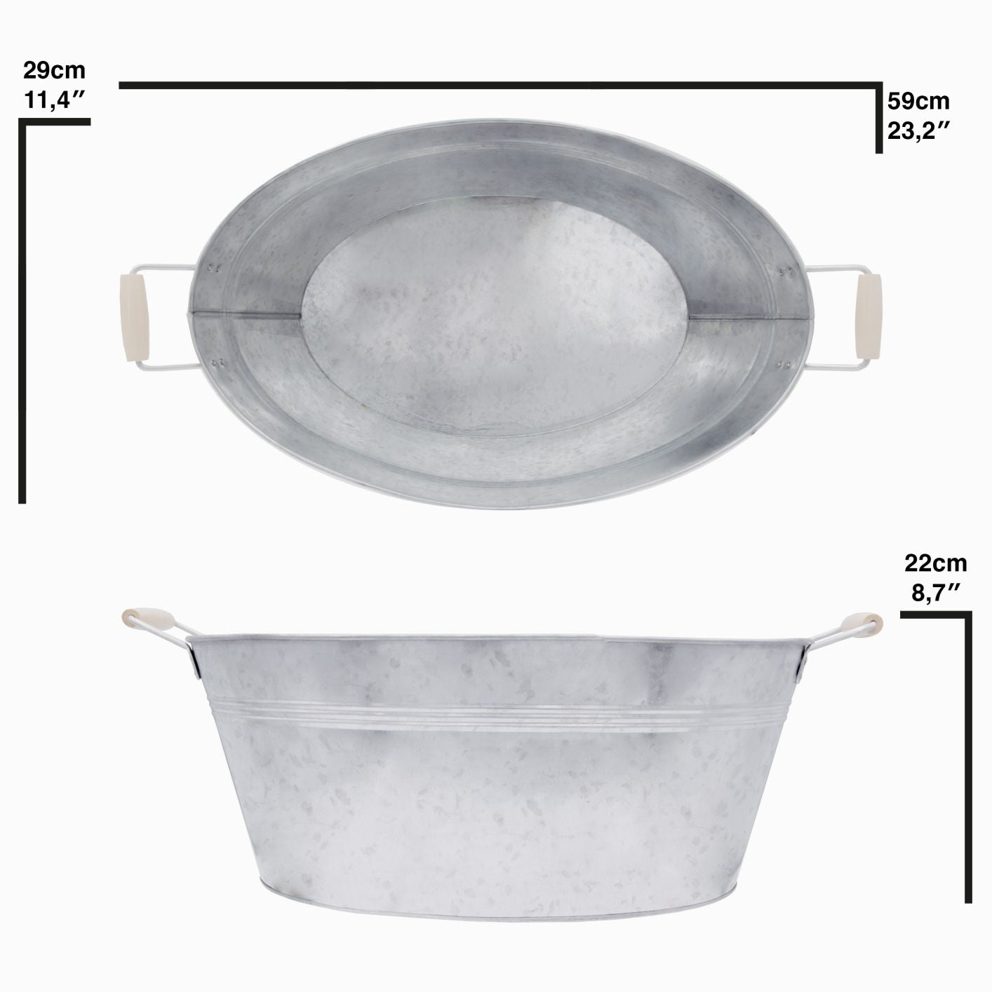 Verzinkte Wanne - Schale zum Bepflanzen - Garten Deko Draußen