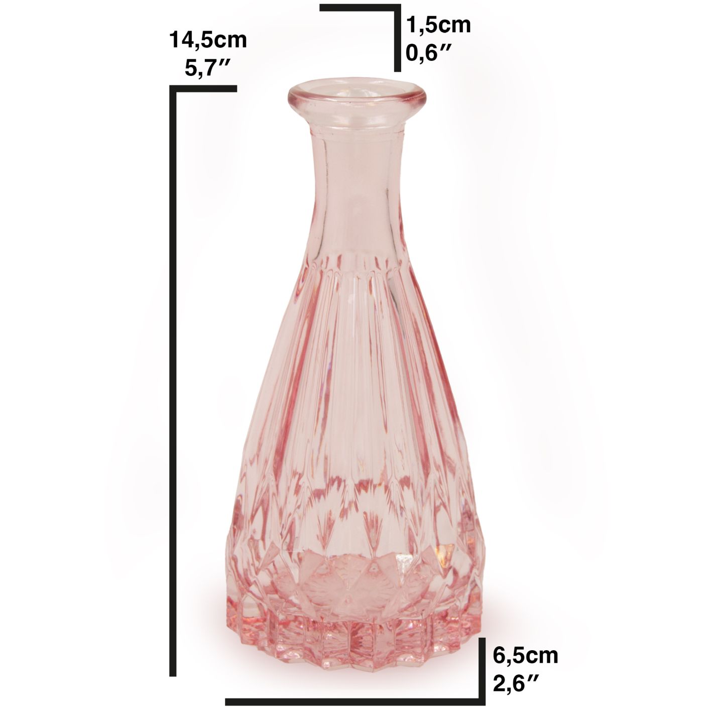 Glas Vase, Rosa