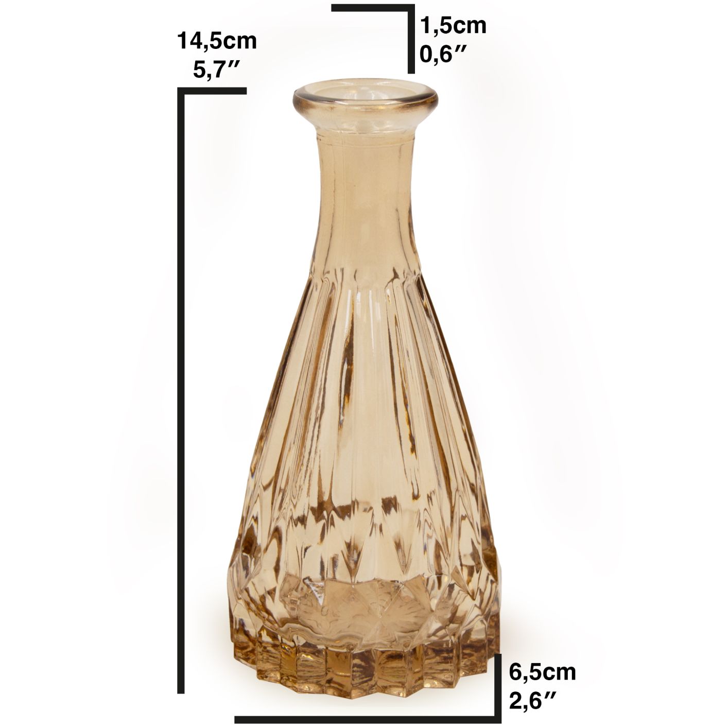 Glas Vase, Taupe