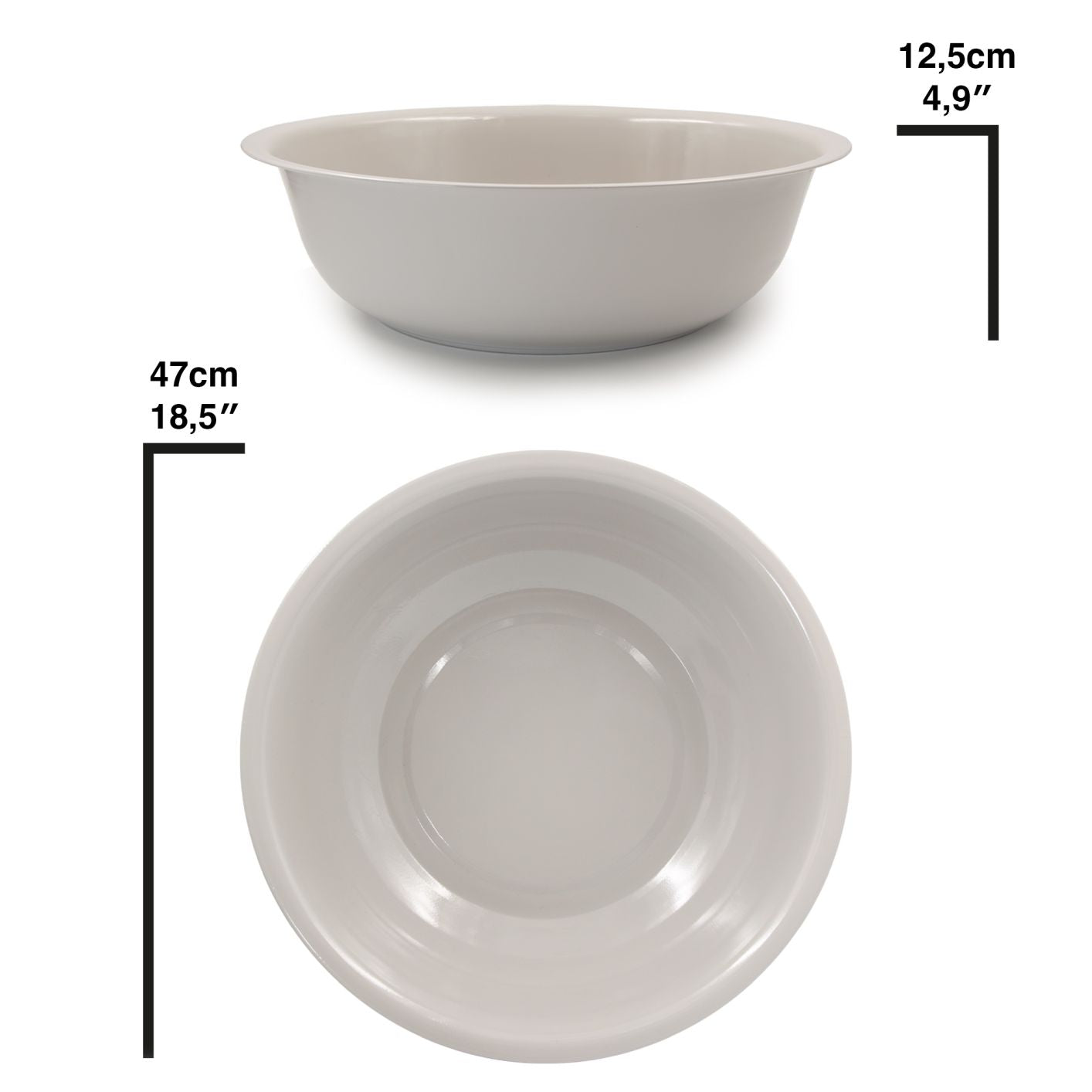 Zink Schale, D48xH12,5cm Grau