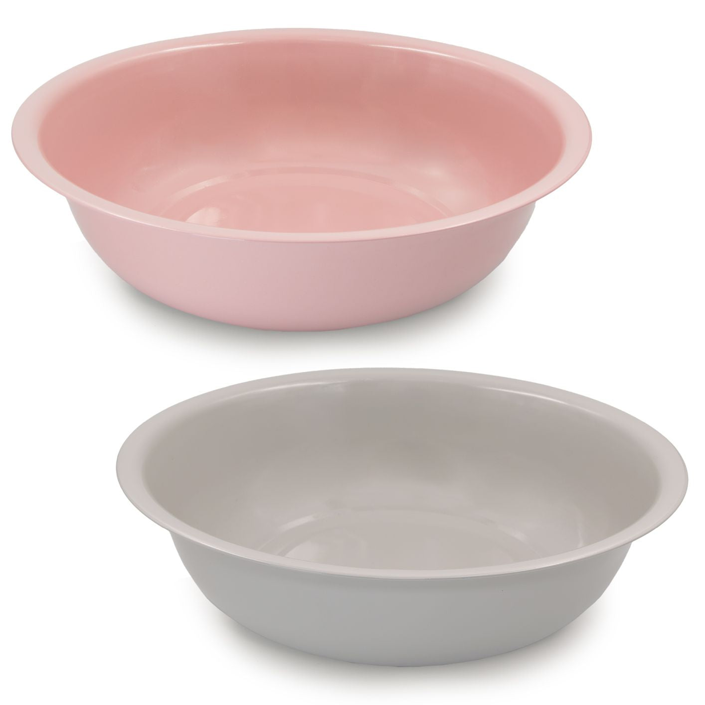 Zink Schalen, D48xH12,5cm 2er Set Grau und Rosa