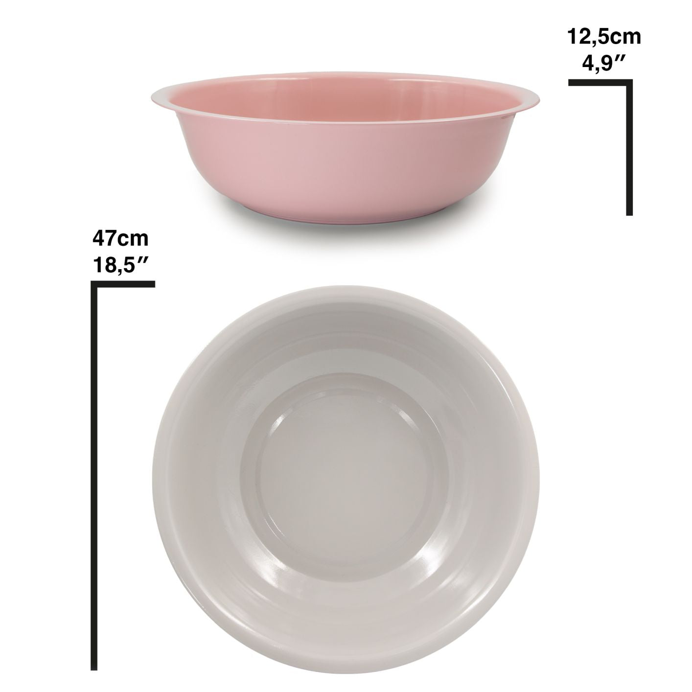 Zink Schalen, D48xH12,5cm 2er Set Grau und Rosa