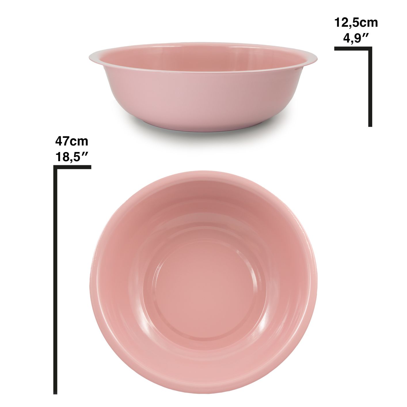 Zink Schale, D48xH12,5cm Rosa