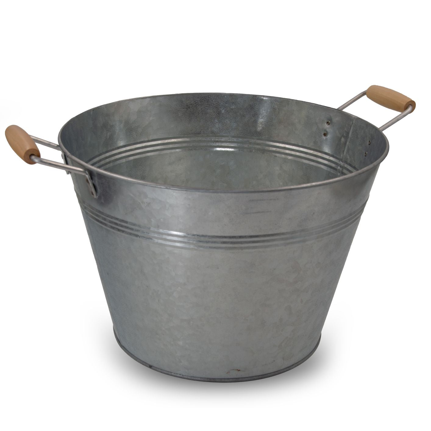 Zink Schale mit Griffen, D31,5xH24,5cm + 7cm Griff