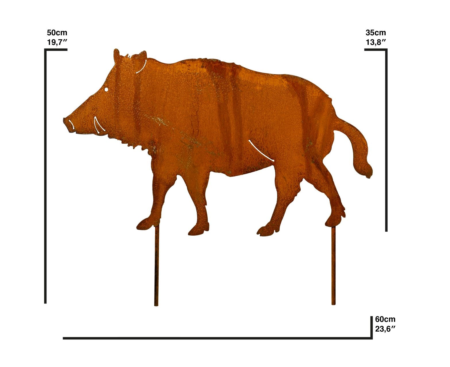Metall Deko Wildschwein in Rostoptik
