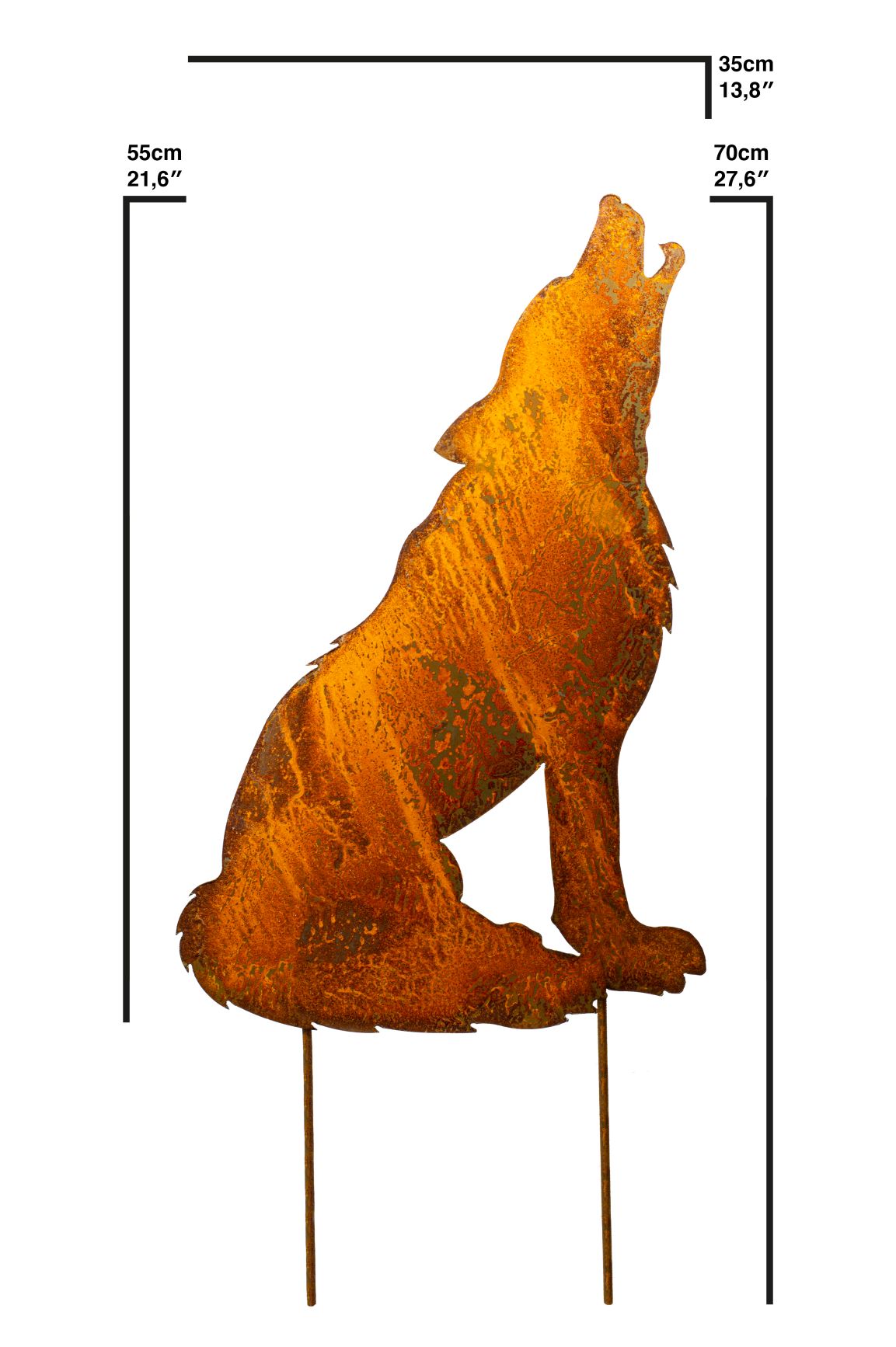 Edelrost Deko Wolf Metall Rost Deko für Garten, Balkon oder Terrasse Wolf Figur