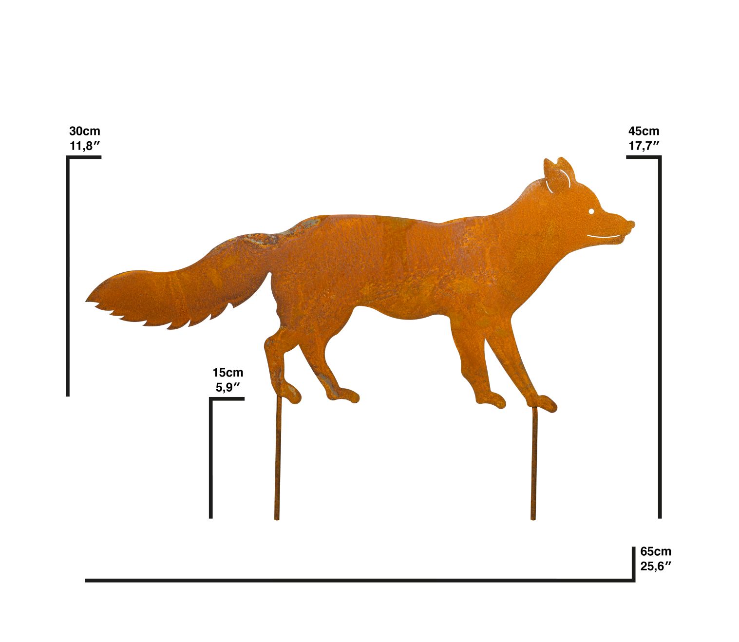 Waldtiere als Rost Deko für Garten - Naturrost als Außen Dekoration Fuchsfigur
