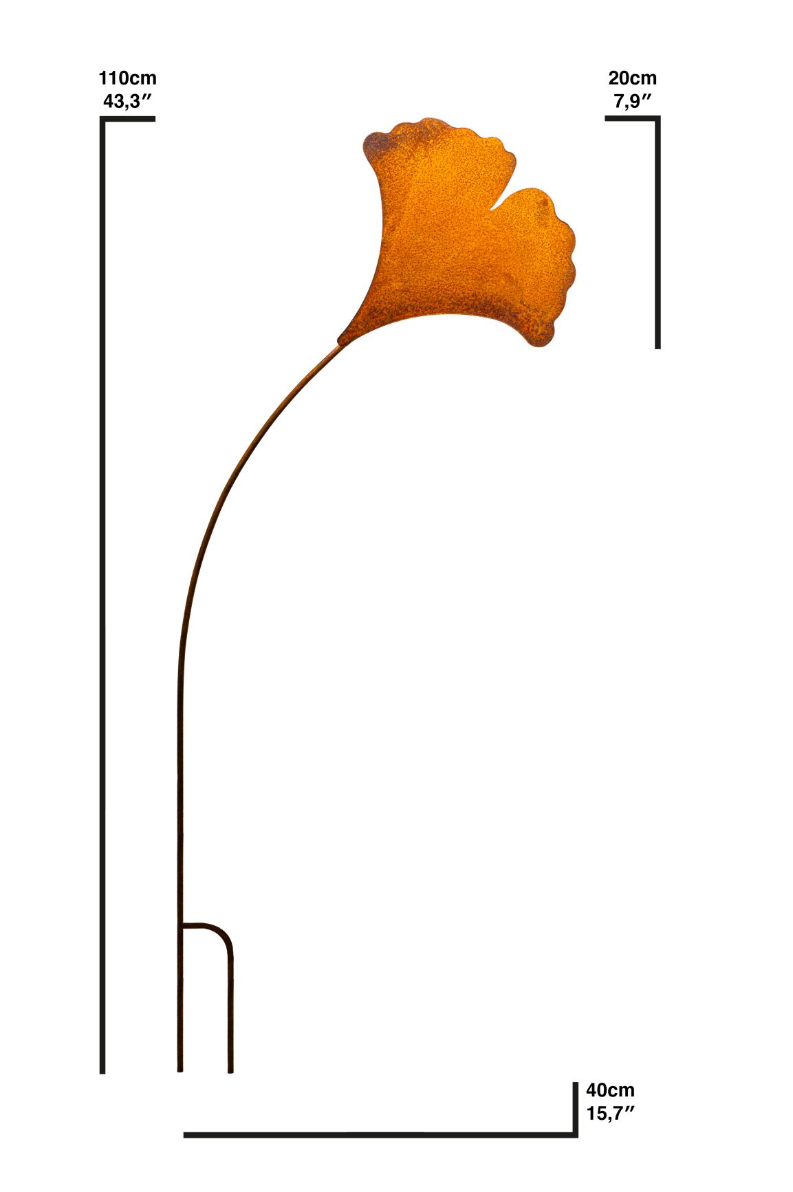 Ginkgo Blatt Rost Deko für Garten, Terrasse oder Balkon Metall Edelrost Ginkgo