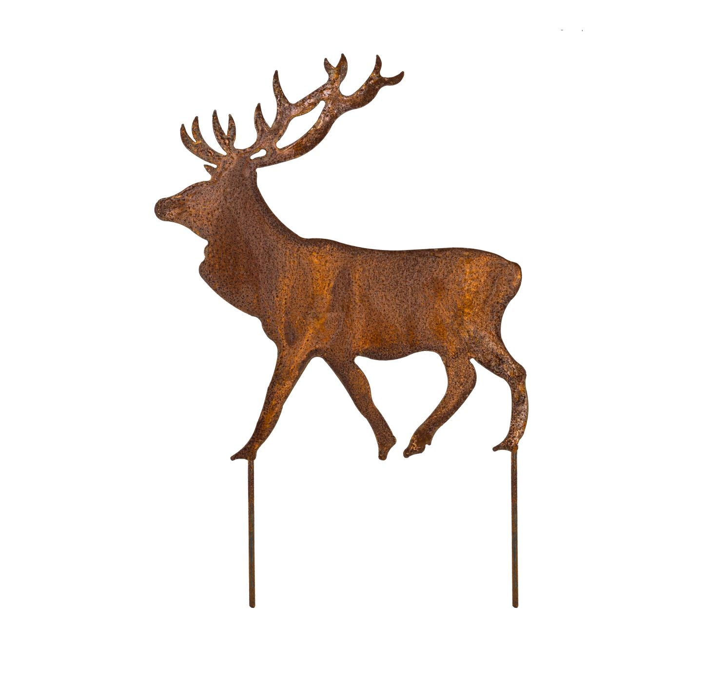 Metall Edelrost Gartenstecker Hirsch Figur für den Balkon oder die Haustüre