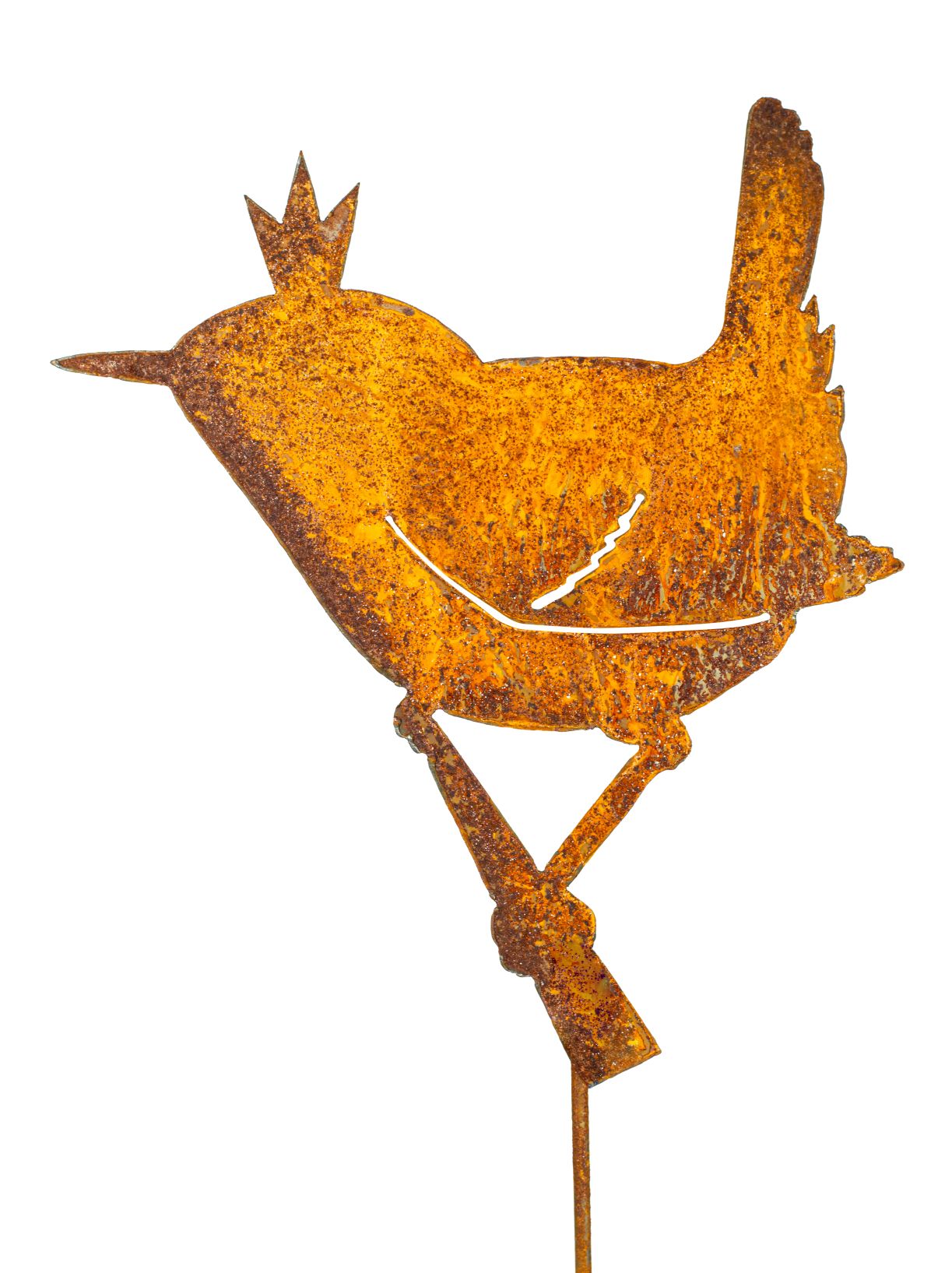 Gartenstecker "Zaunkönig" in Rostoptik