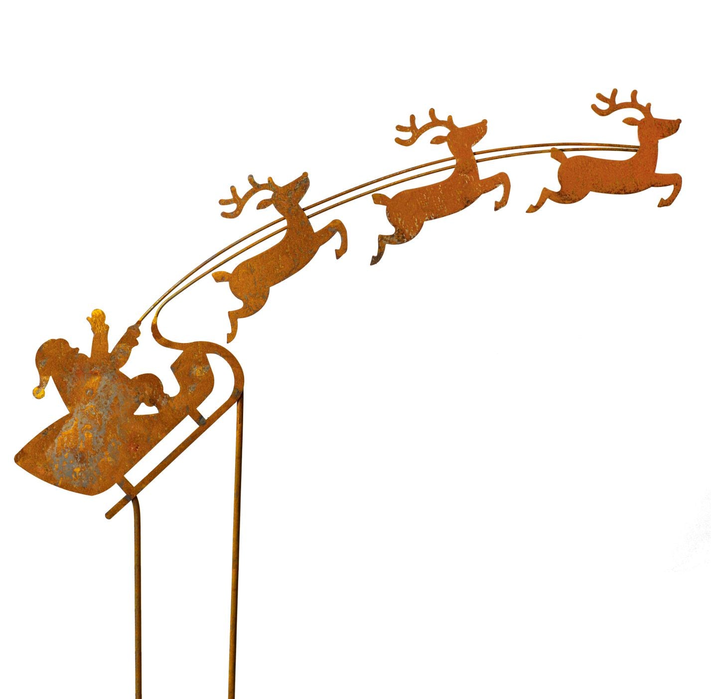 Gartenstecker "Weihnachtsmann" in Rostoptik