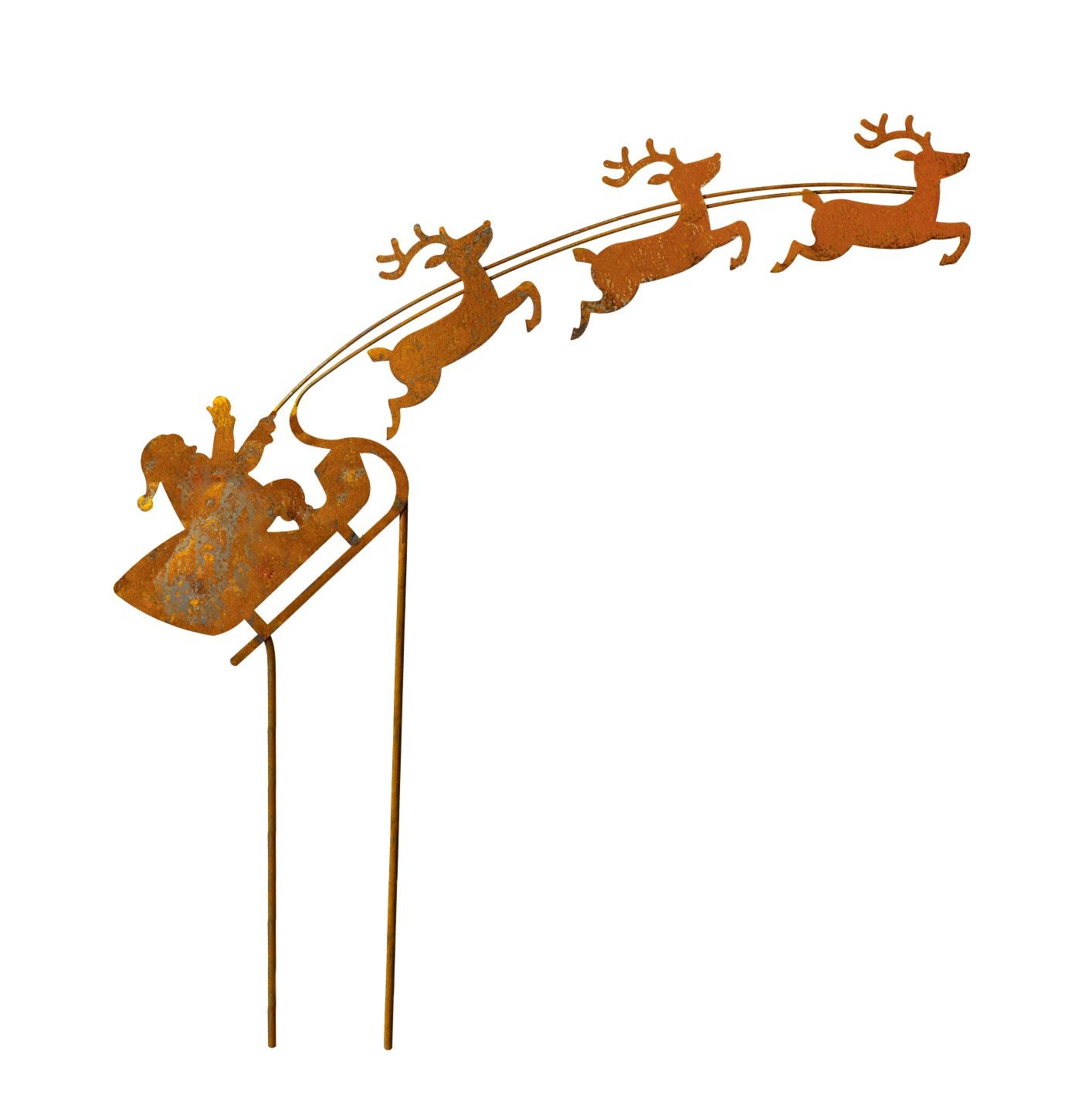 Gartenstecker "Weihnachtsmann" in Rostoptik