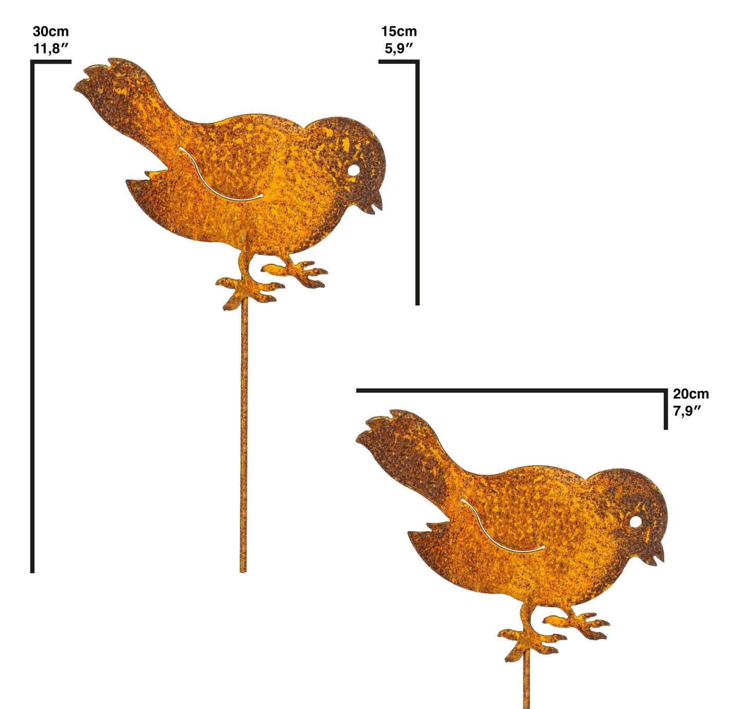 Edelrost-Stecker Vogel
