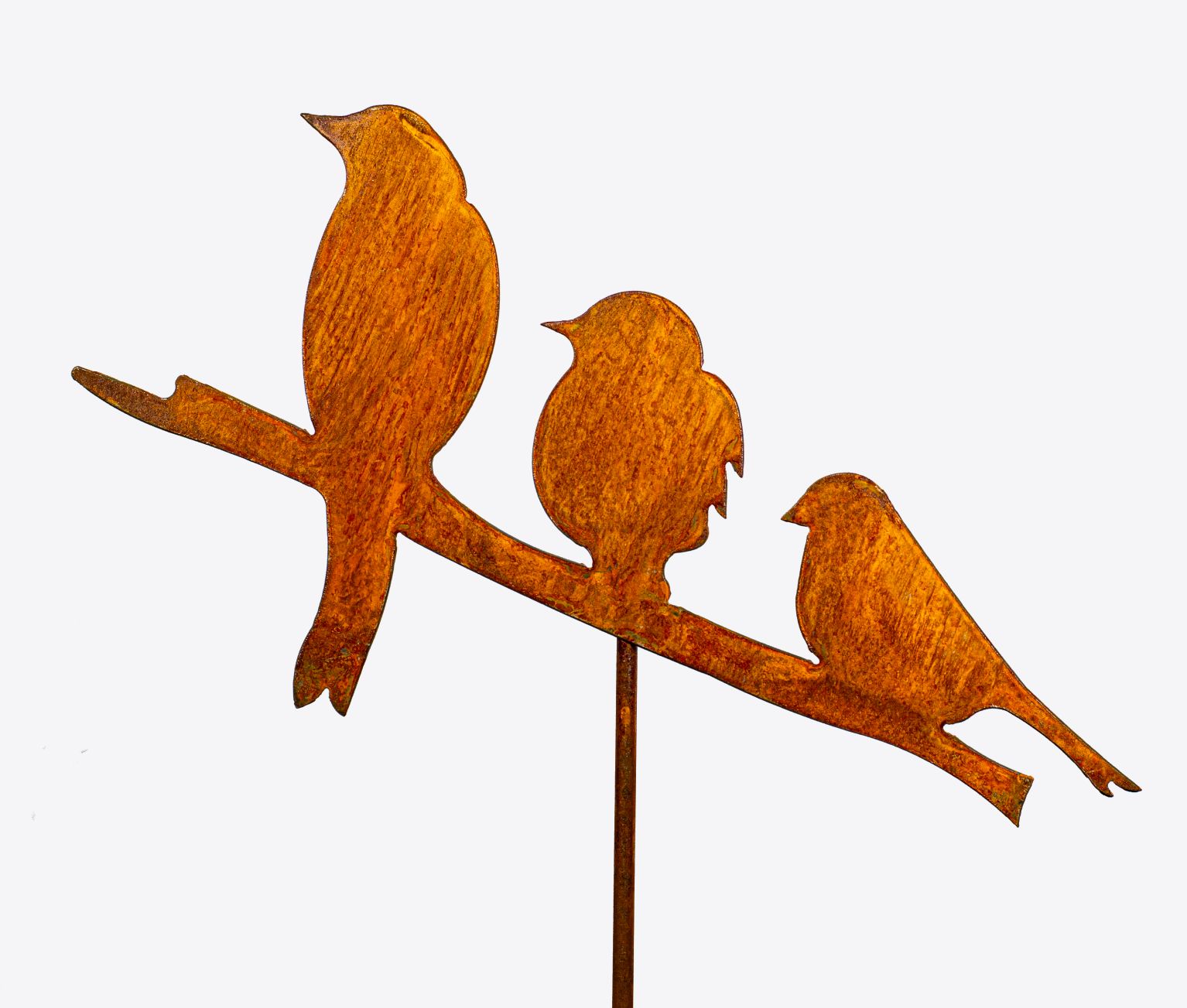 3 Vögel auf Ast - Edelrost Gartenstecker 115 cm Rost Gartendeko Terrassendeko