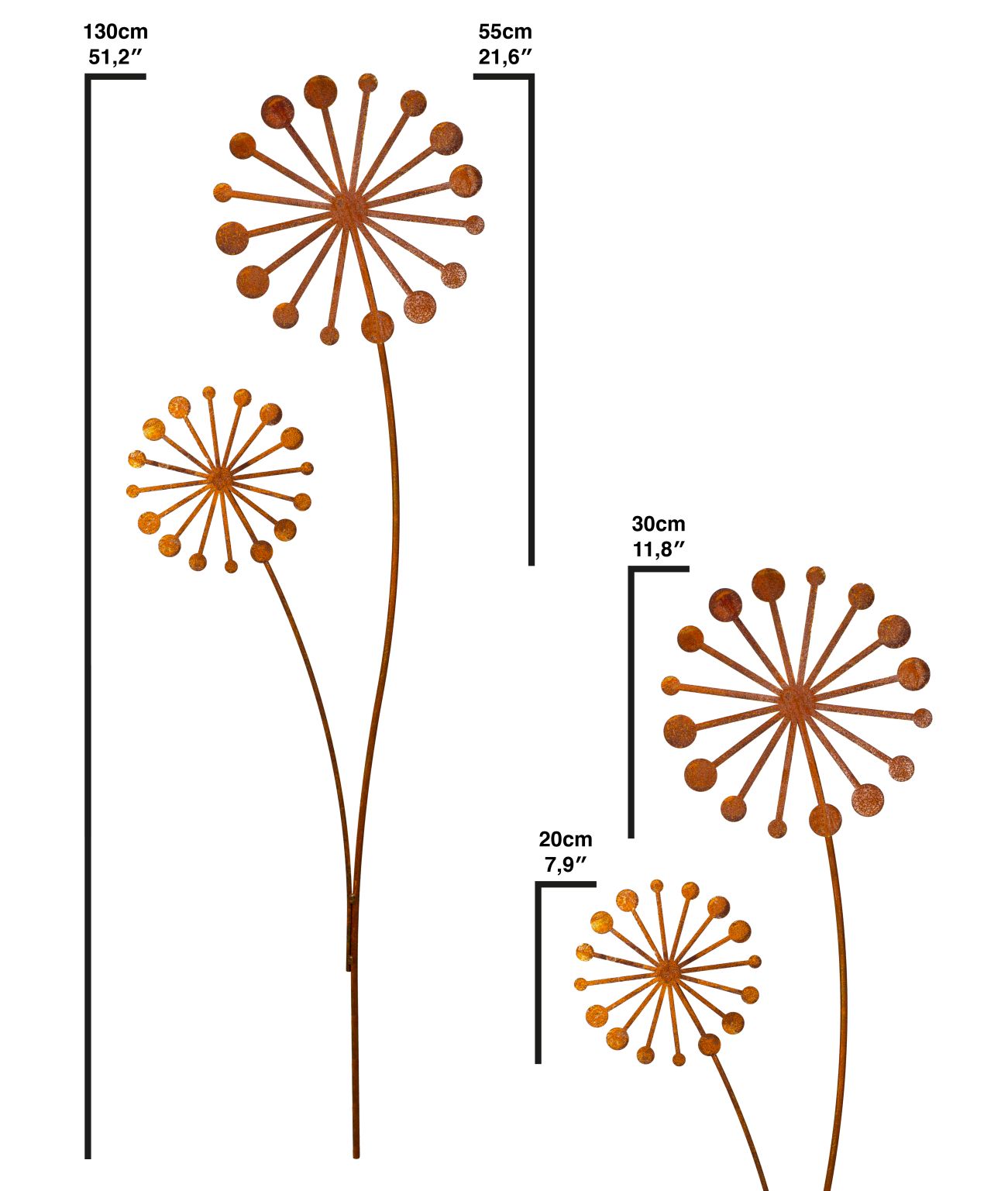 Pusteblume Gartenstecker Edelrost Gartendeko