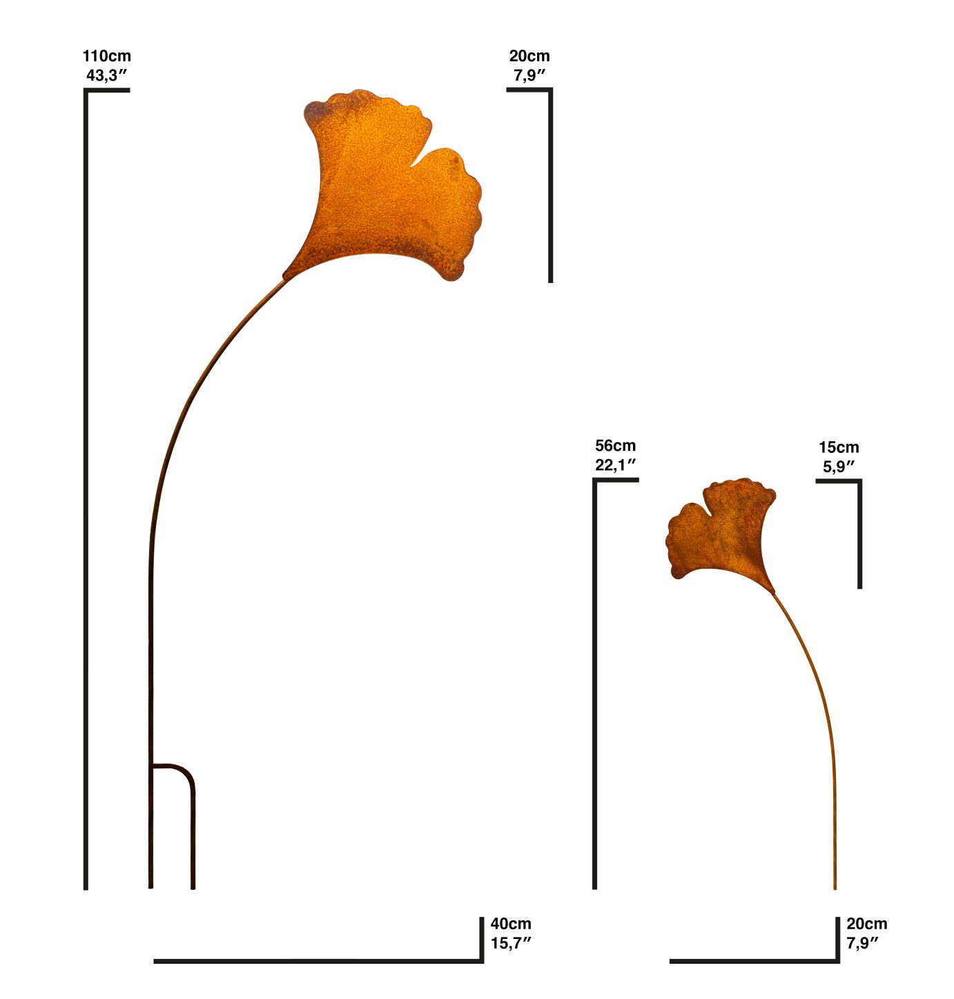 Ginkgo Blatt Rost Deko für Garten Terrasse oder Balkon