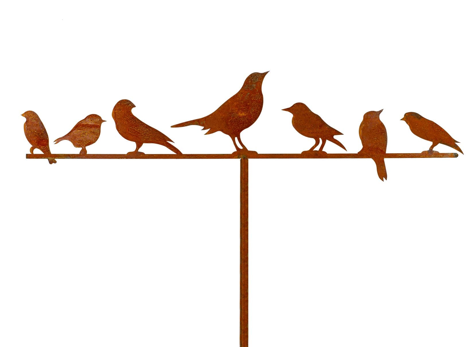 Gartenstecker Metall Vögel im Edelrost Design - Vogel rostige Gartendekoration