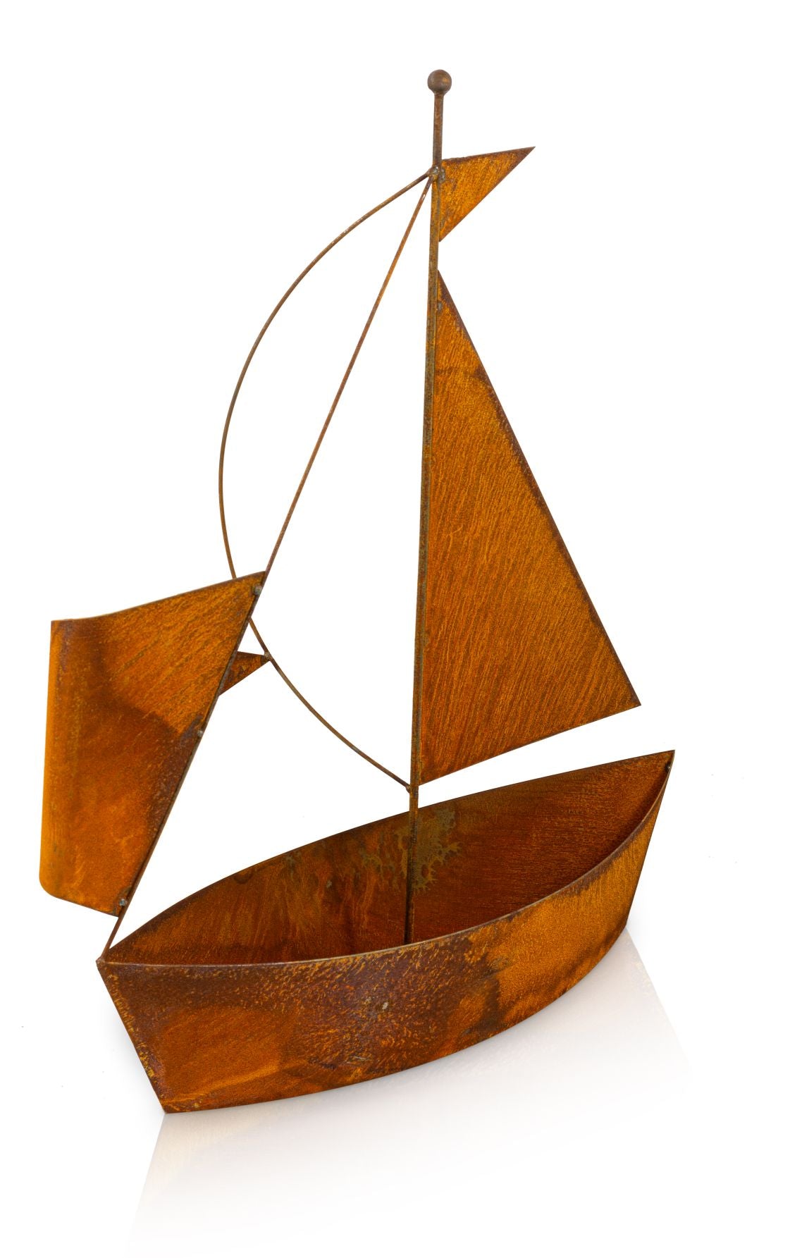 Segelschiff zum Bepflanzen in Rostoptik