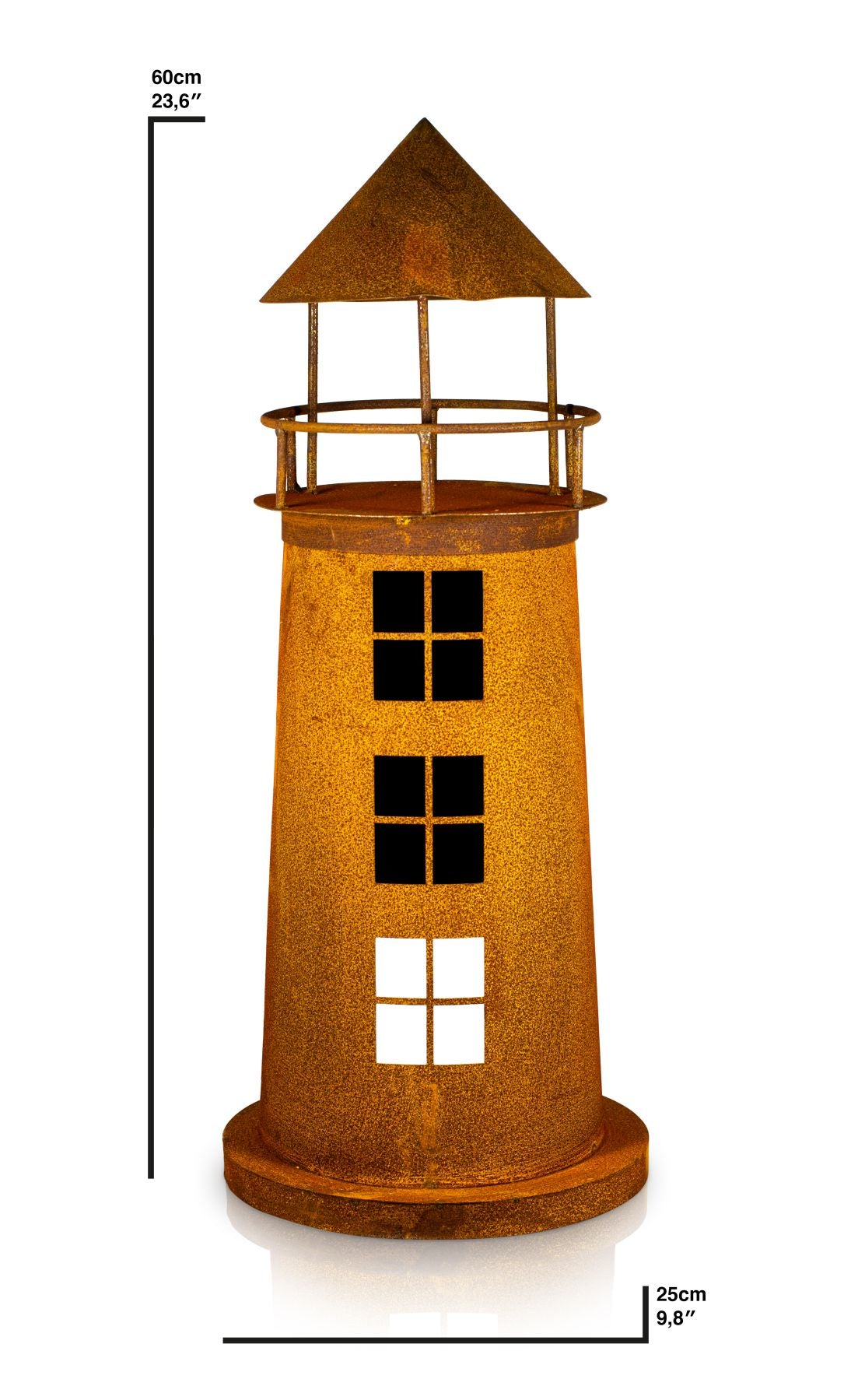 Leuchtturm Deko Skulptur für Garten - Gartendeko Metall Edelrost Teich Deko Mari