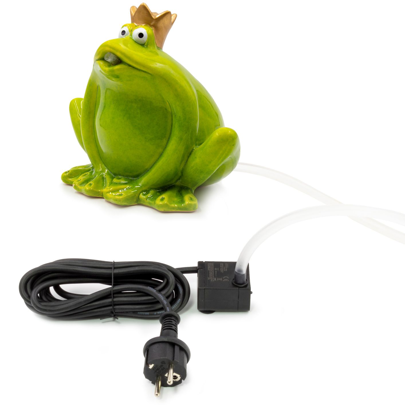 Wasserspeier Frosch grün mit Pumpe