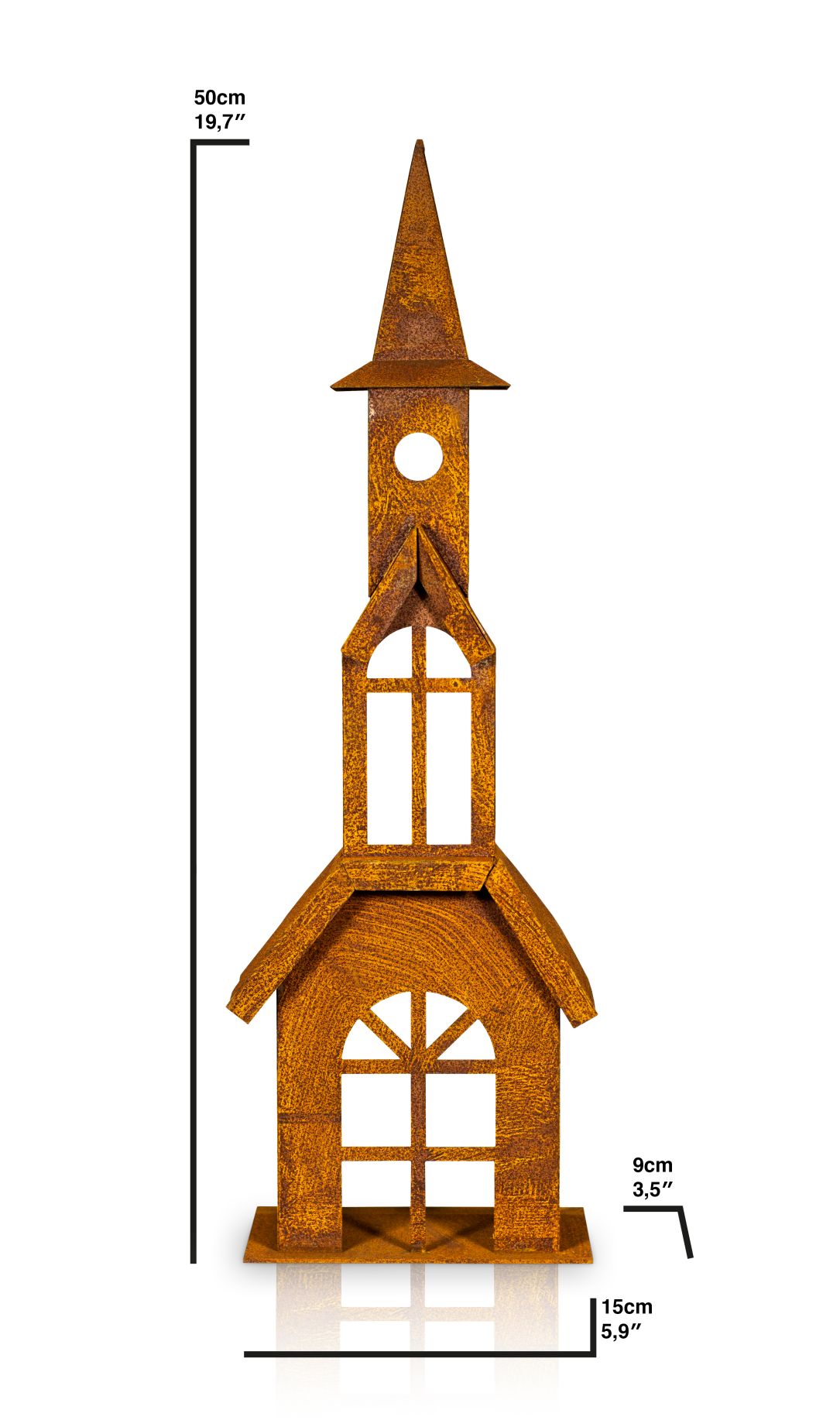 Kathedralen Deko Skulptur für Garten, Terrasse oder Balkon - Edelrost Garten Dek