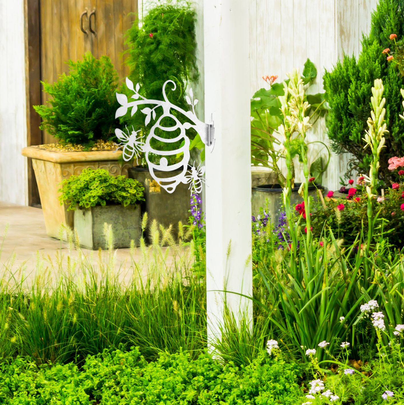 Gartendeko Metall: Bienenstock zum Nachrosten