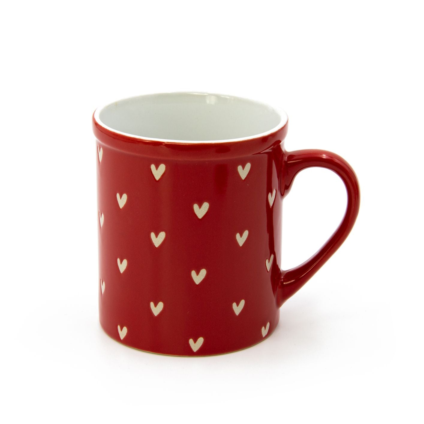 Tassen Set aus Porzellan mit Herzdekor - 2er Set bunte Tasse mit Herzen - 340ml
