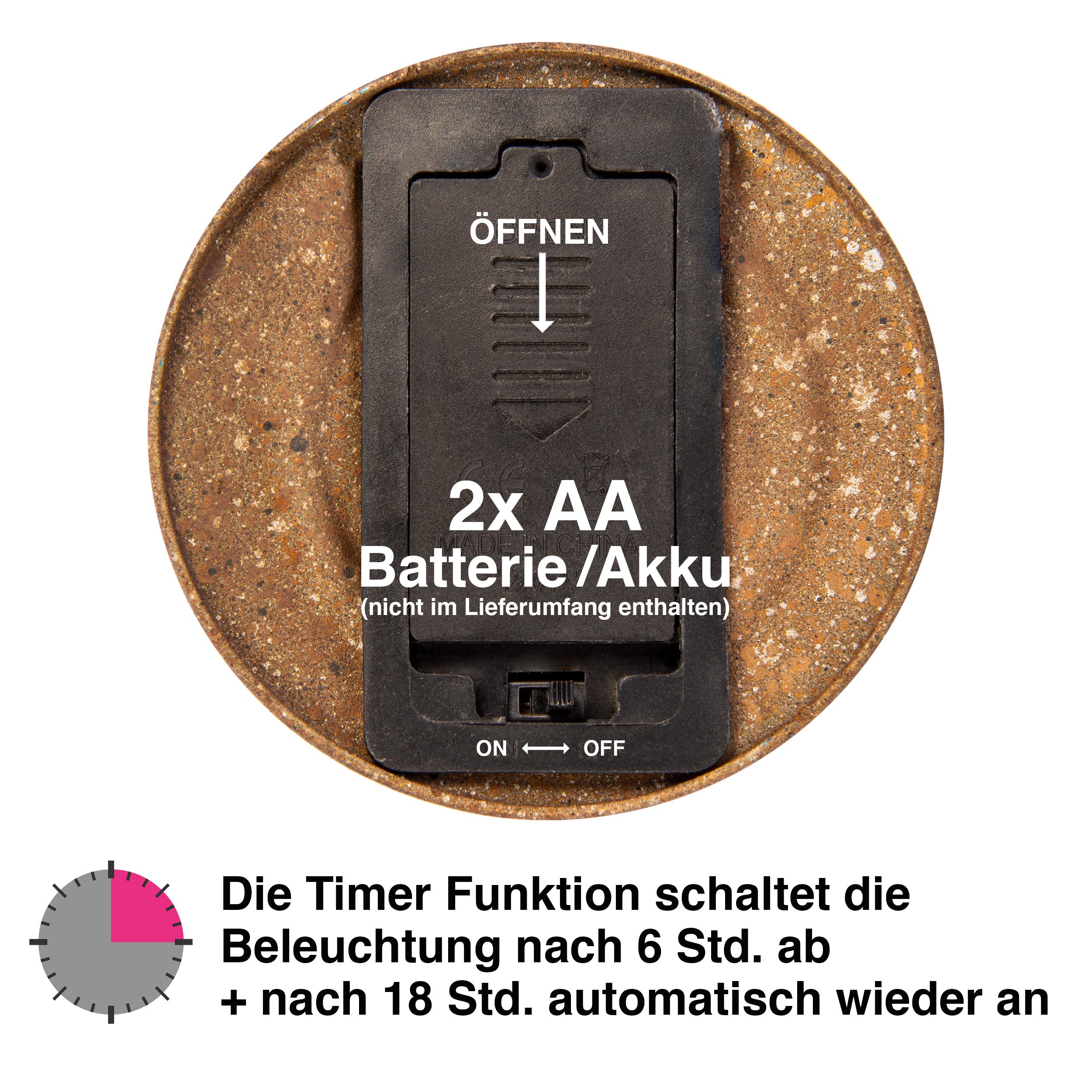 LED rostige Gartenleuchte zum Stellen oder Hängen - Windlicht Glas Laterne