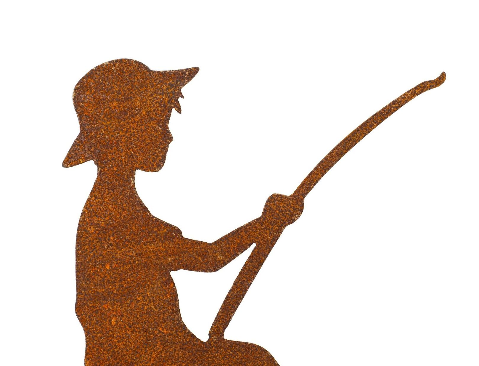 Gartendeko "Junge mit Angel" Edelrost