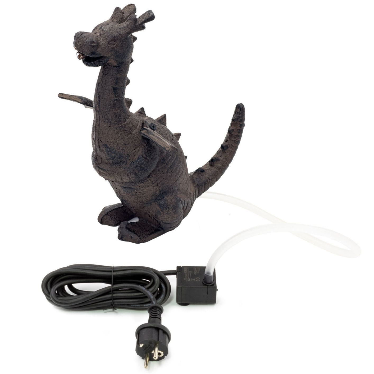 Wasserspeier Drache mit Pumpe für den Teich, Gusseisen, schwere Ausführung
