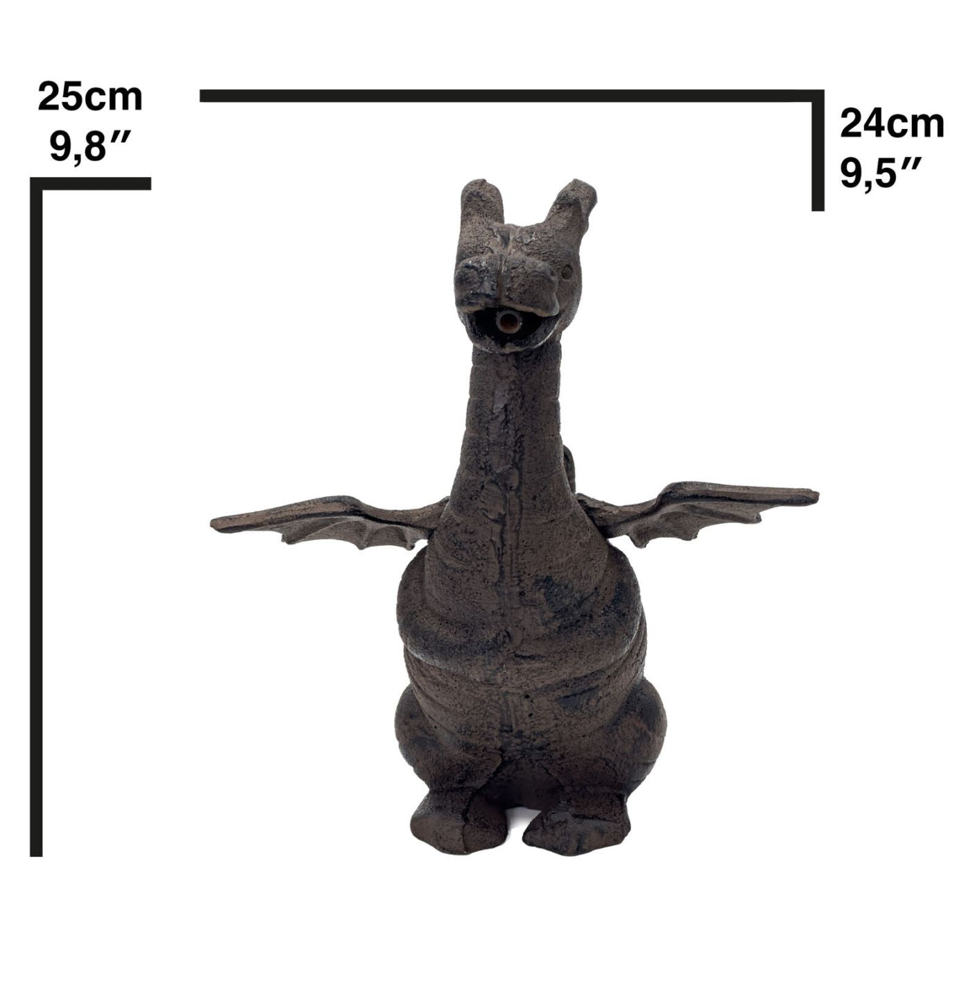 Wasserspeier Drache mit Pumpe für den Teich, Gusseisen, schwere Ausführung
