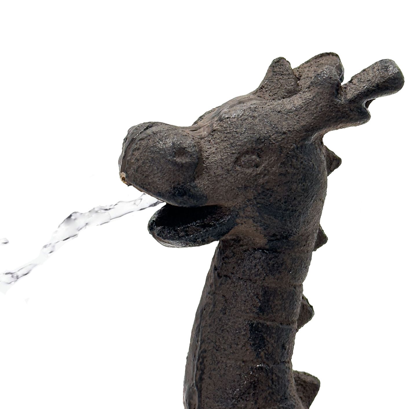 Wasserspeier Drache mit Pumpe für den Teich, Gusseisen, schwere Ausführung