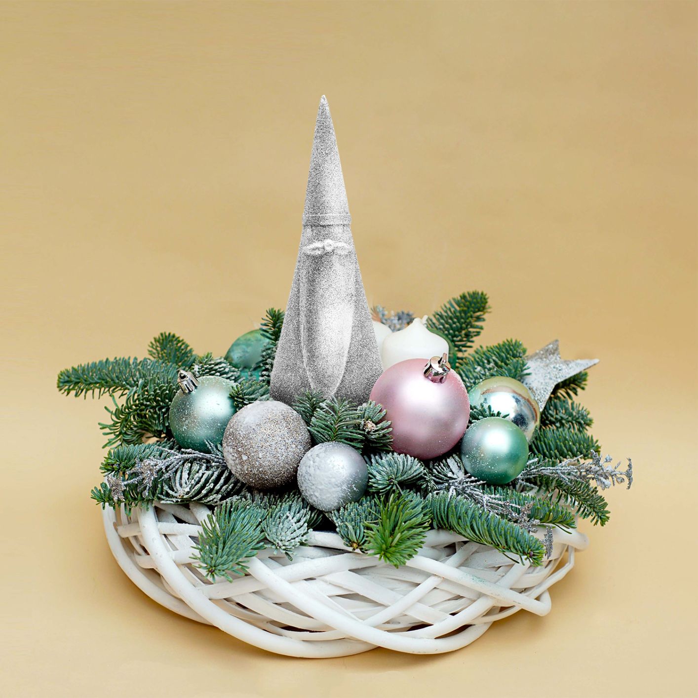 Weihnachtsmann Figur Glitzer Deko Modern - Weihnachtsdeko Amerikanisch