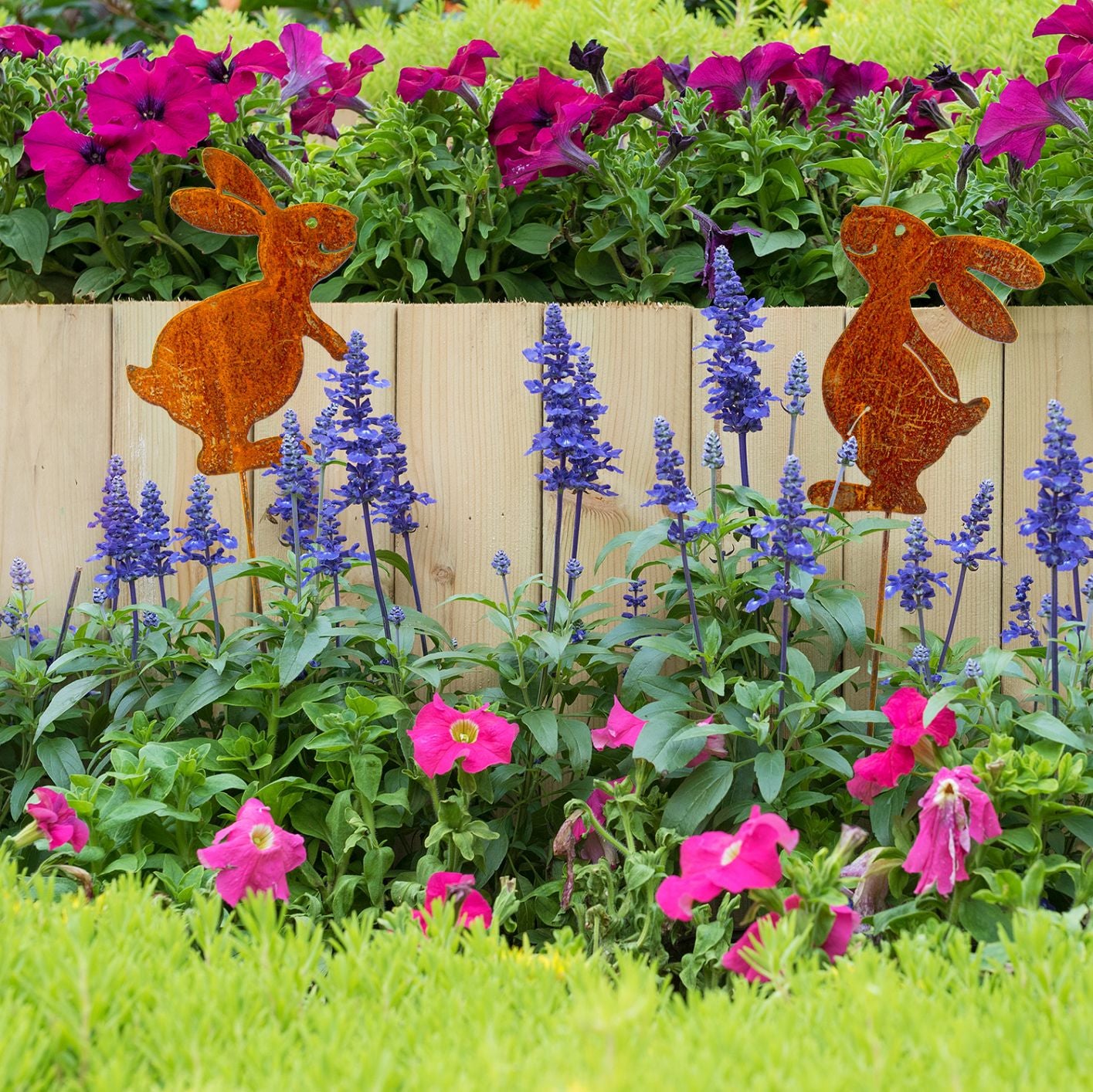 Edelrost Gartendeko Hasen Deko Frühling Deko für Garten oder Haustür Osterdeko