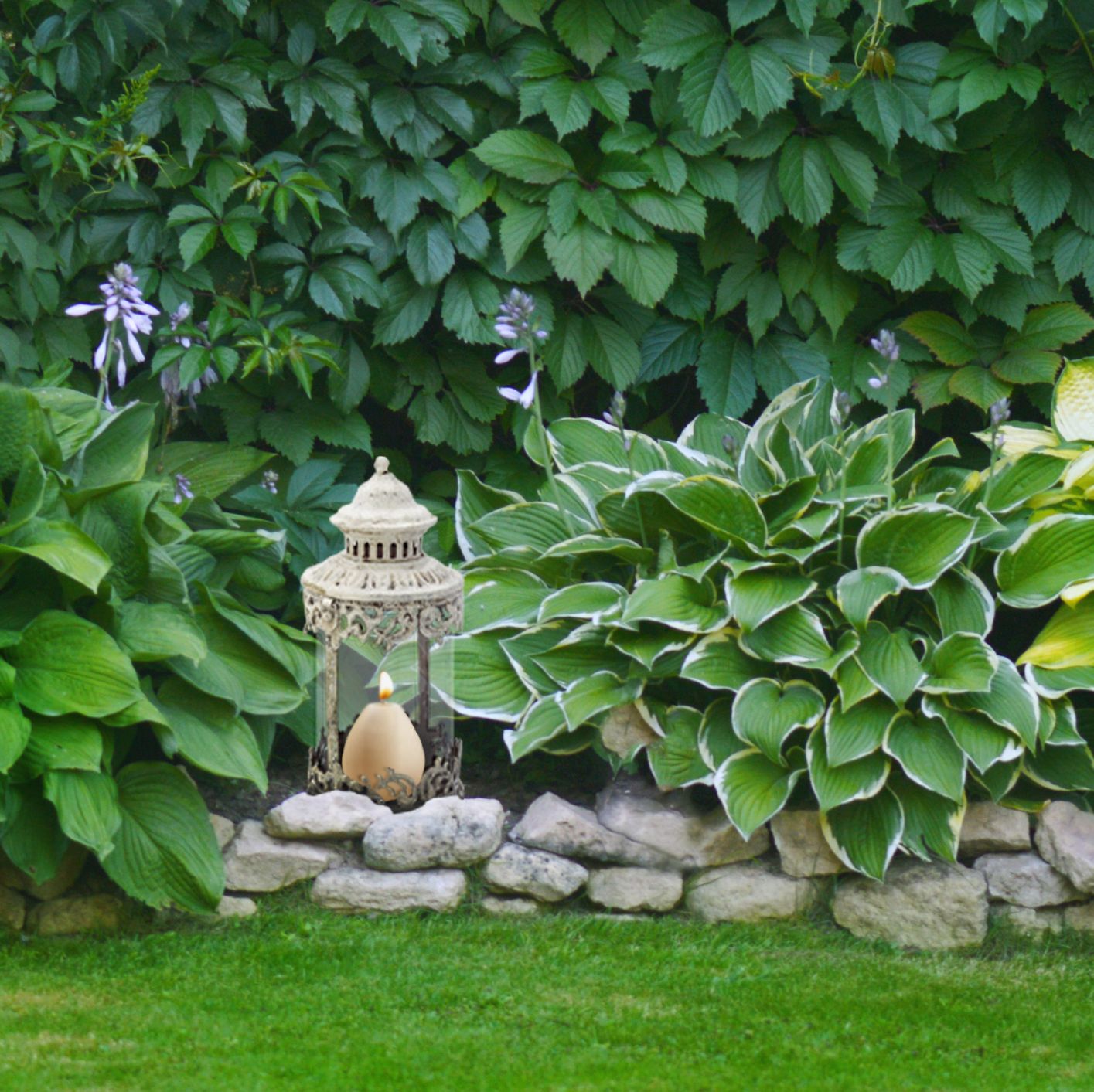 Gartenleuchte zum Stellen oder Hängen Windlicht Glas Laterne - Terrassendeko