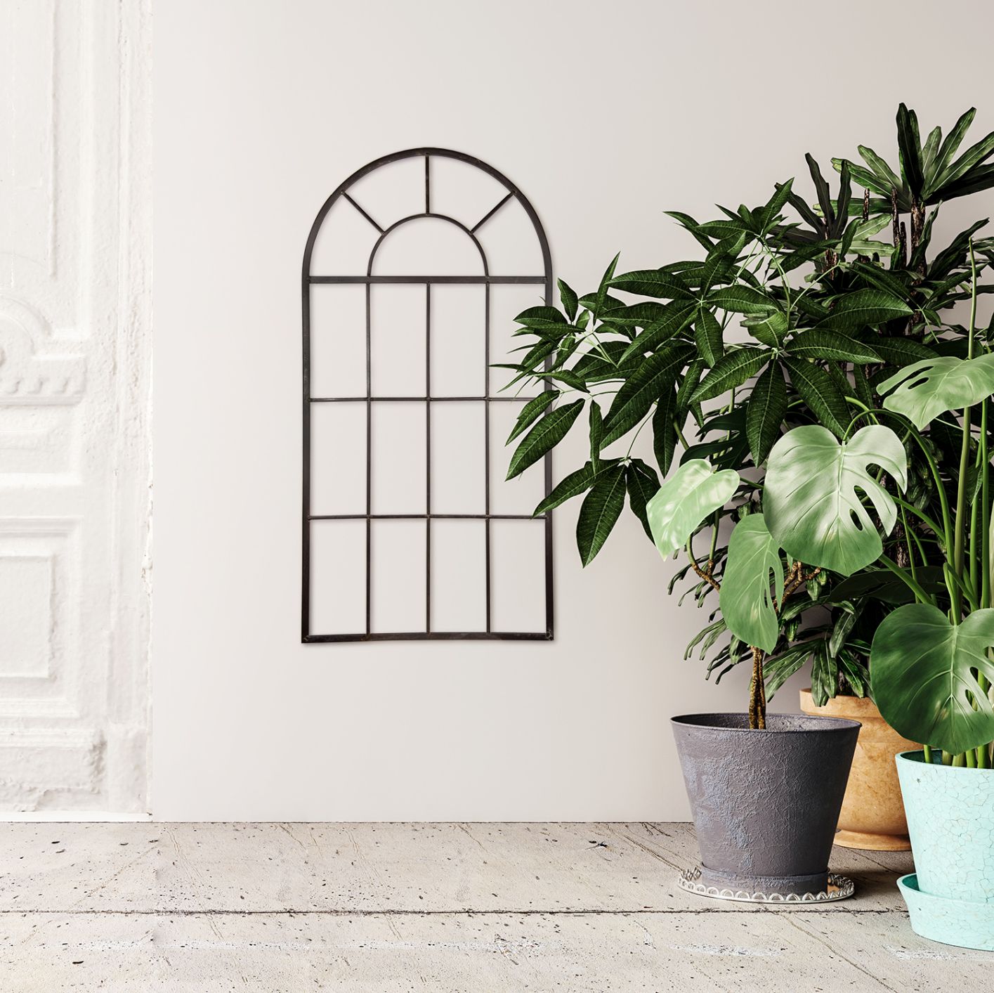 Deko Fenster aus Metall - 44x86cm