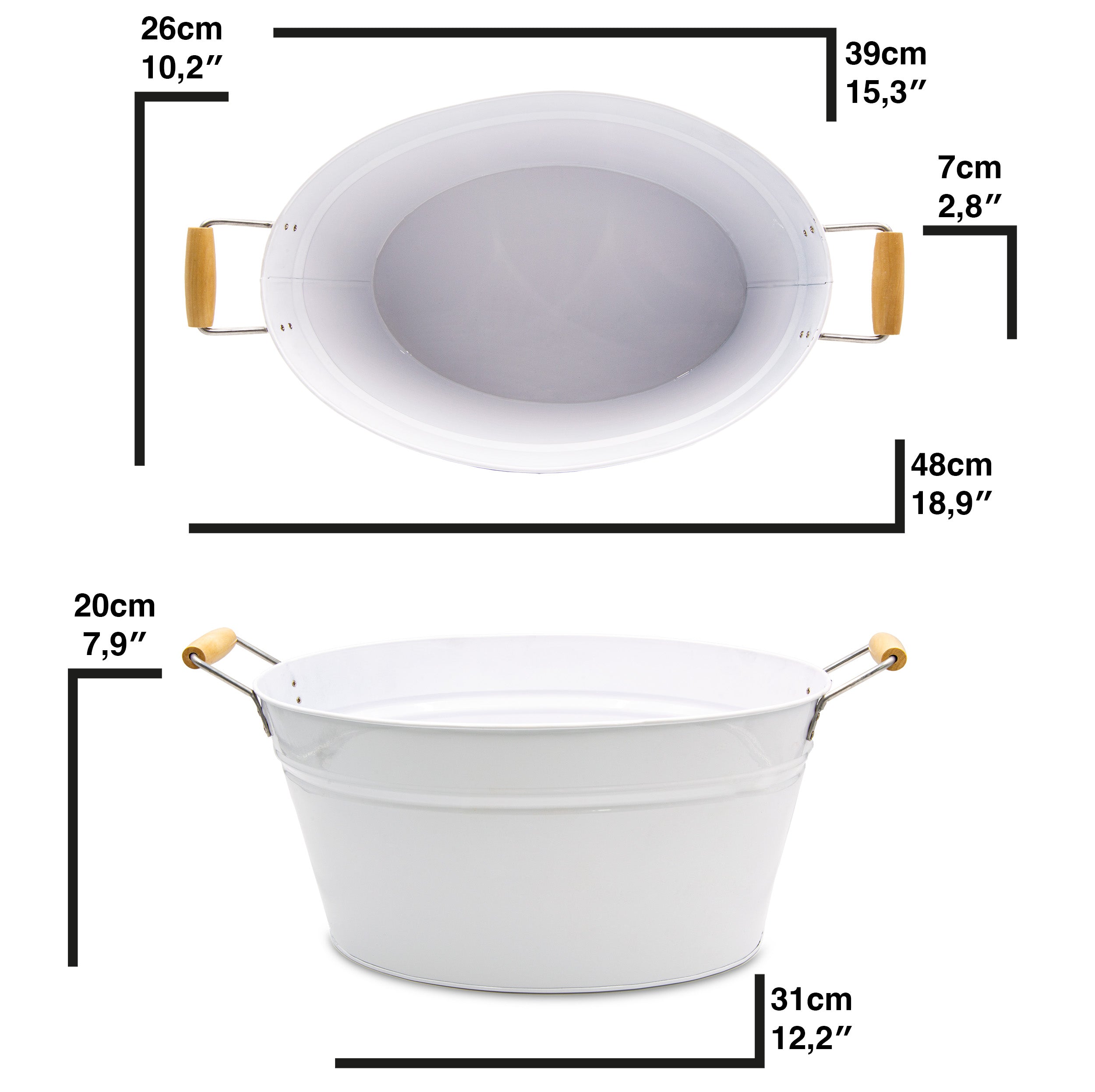 Verzinkte Wanne Schale zum Bepflanzen Garten Deko Draußen Miniteich Balkon Deko