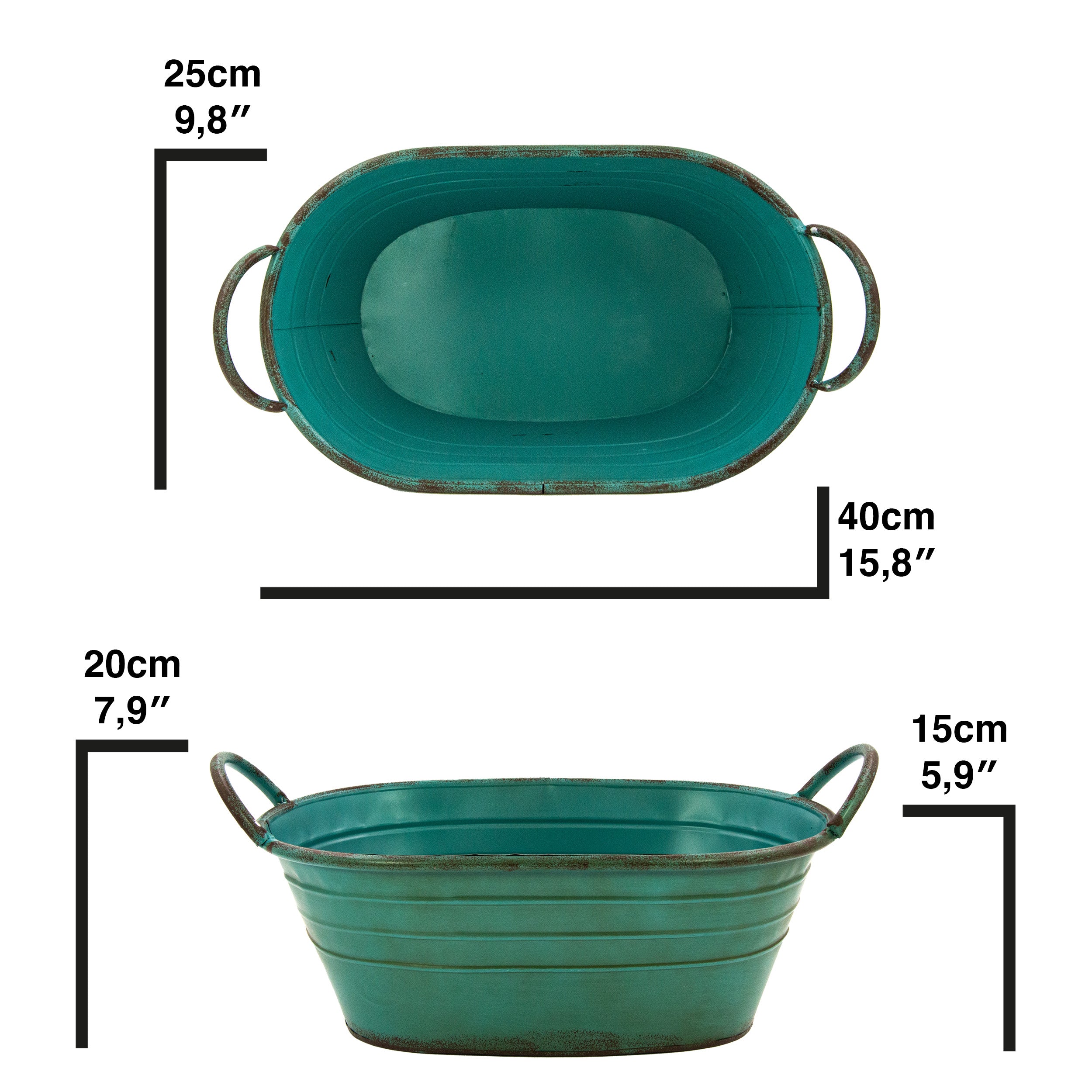 Verzinkte Wanne, Schale zum Bepflanzen